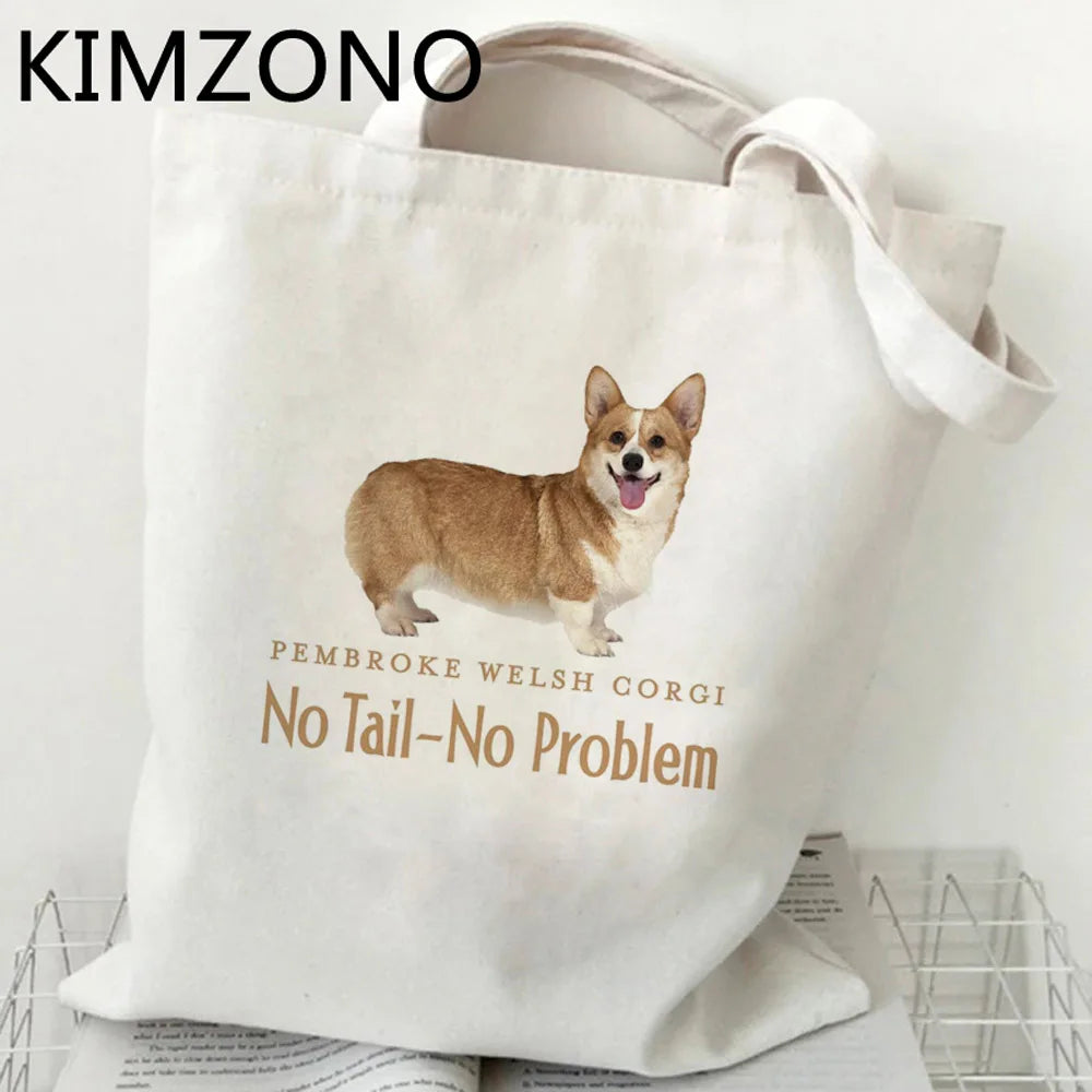 Corgi Cotton Tote Bag