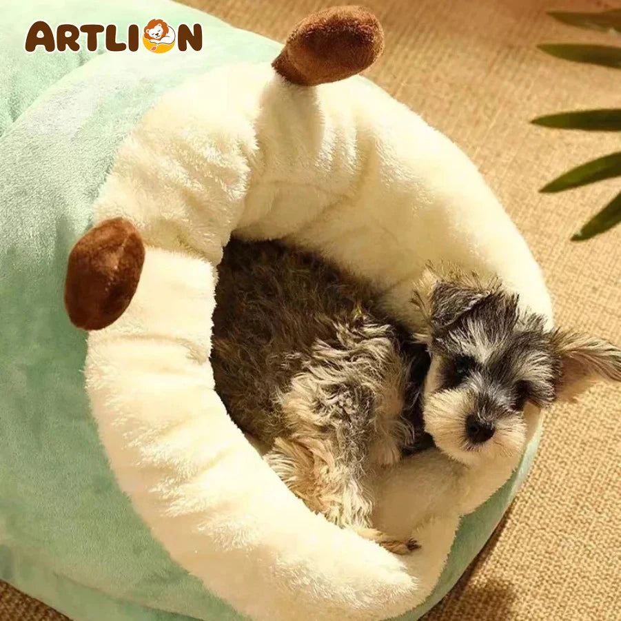 Cosy Plush Cave Bed for Small Pets
