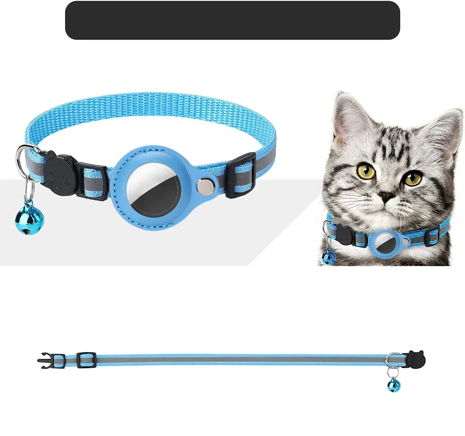 Cat Collar With Bell And AirTag Holder