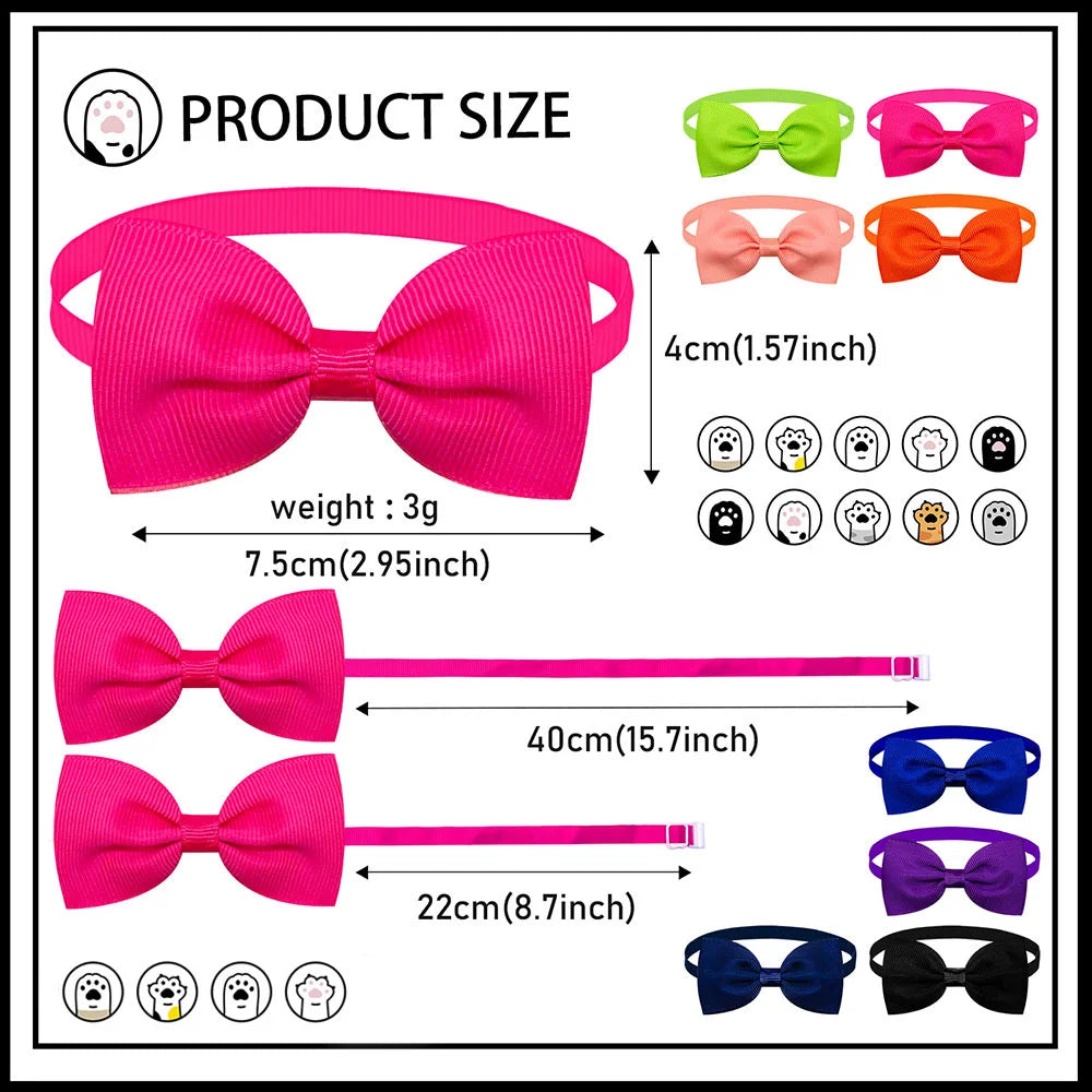 10pcs Dog Bowtie Collar Set