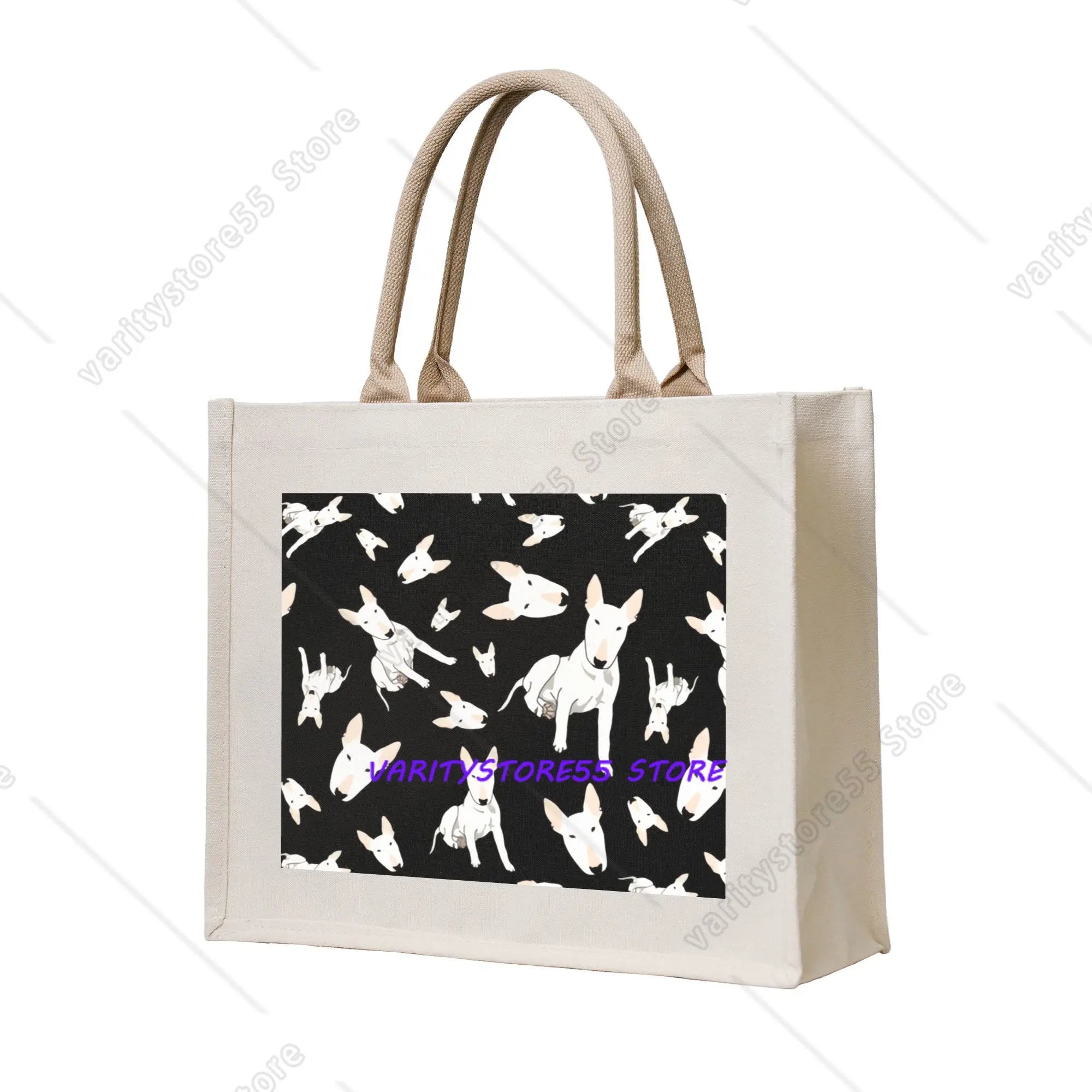 Custom Staffy Dog Canvas Shopping Bag