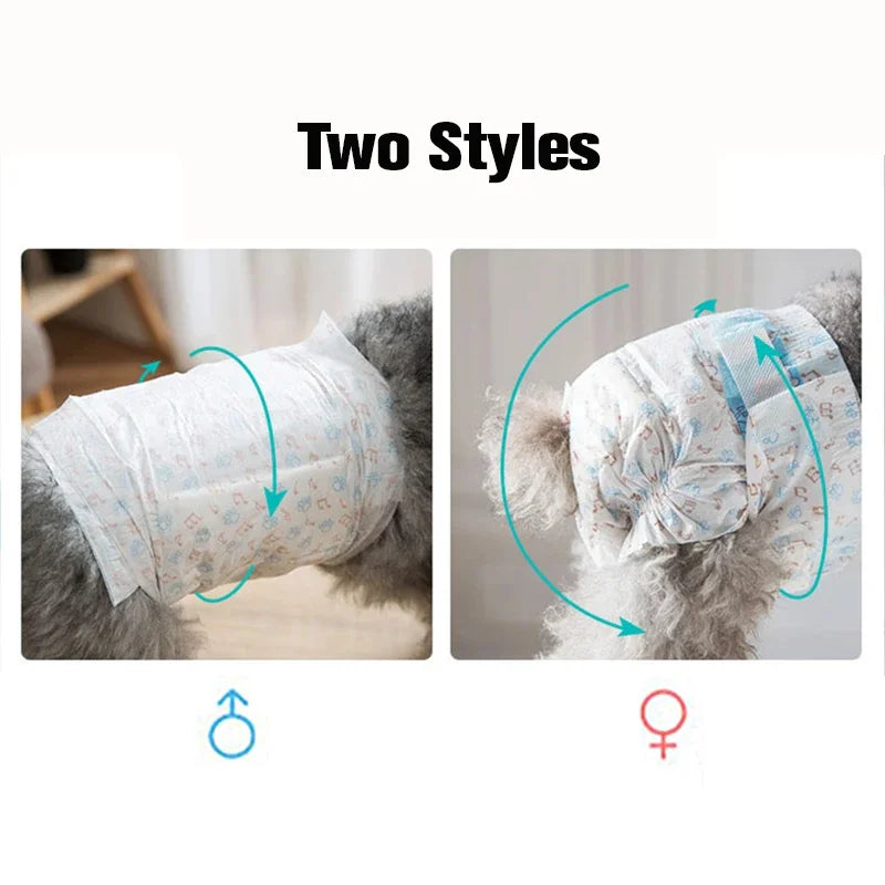 10pcs Disposable Pet Diapers for Male and Female Dog