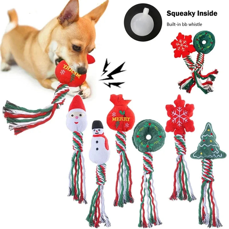 Christmas Themed Squeakey Chew Toys for Pets