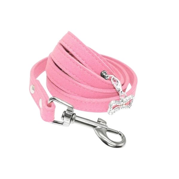 Soft Suede Leather Small Pastel Dog Leash