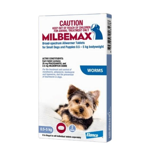 Milbemax Dog Under 5kg Broad Spectrum Allwormer, part of the RPBA Shop range for dogs