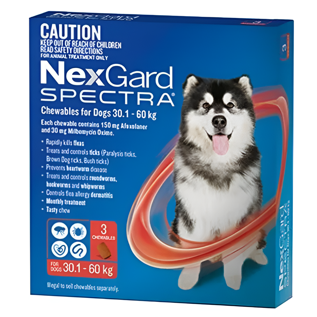 Nexgard Spectra For Dogs 30.1kg - 60kg (3 Chew Tablets)