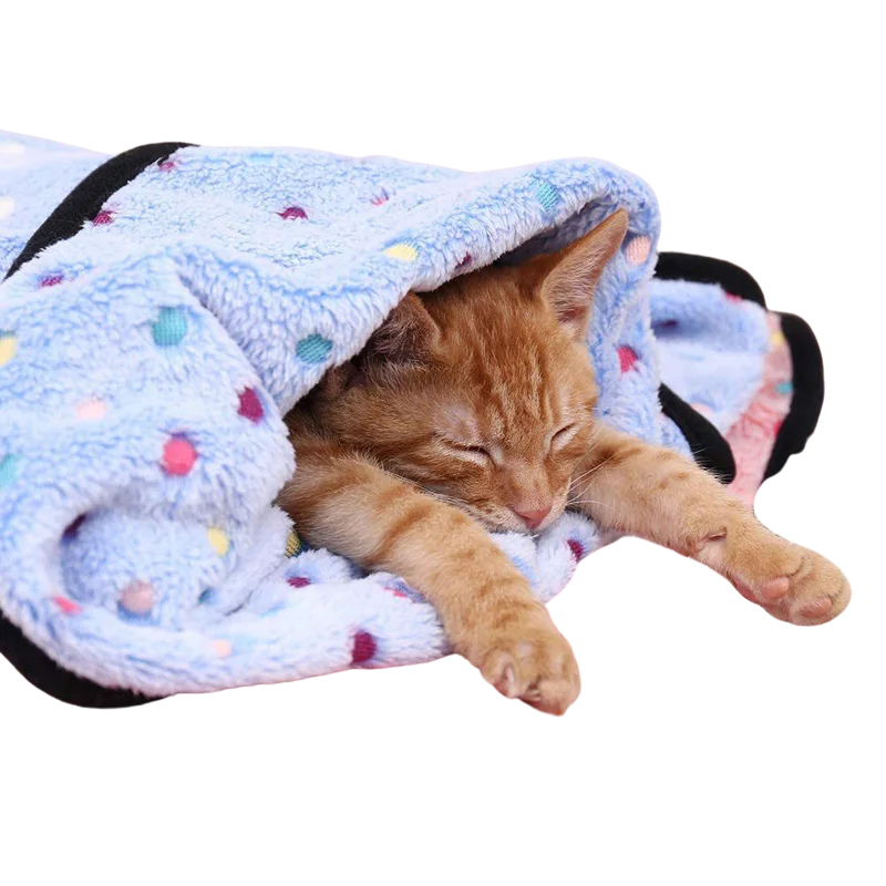 Soft Fluffy Pet Blanket with Dot Patterns