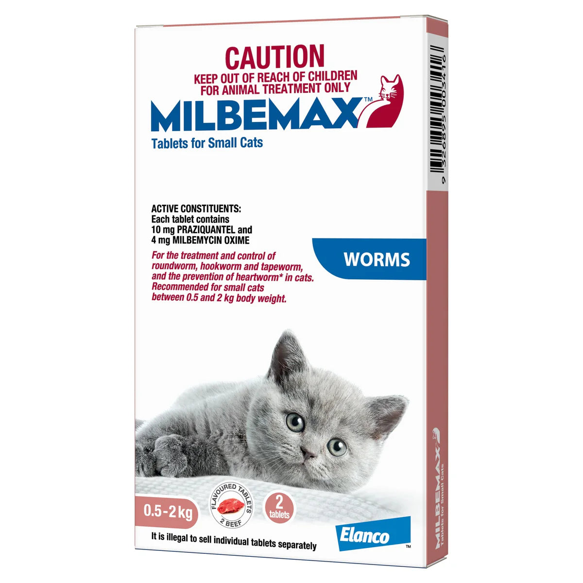 Milbemax Cat 0.5-2kg Broad Spectrum Allwormer