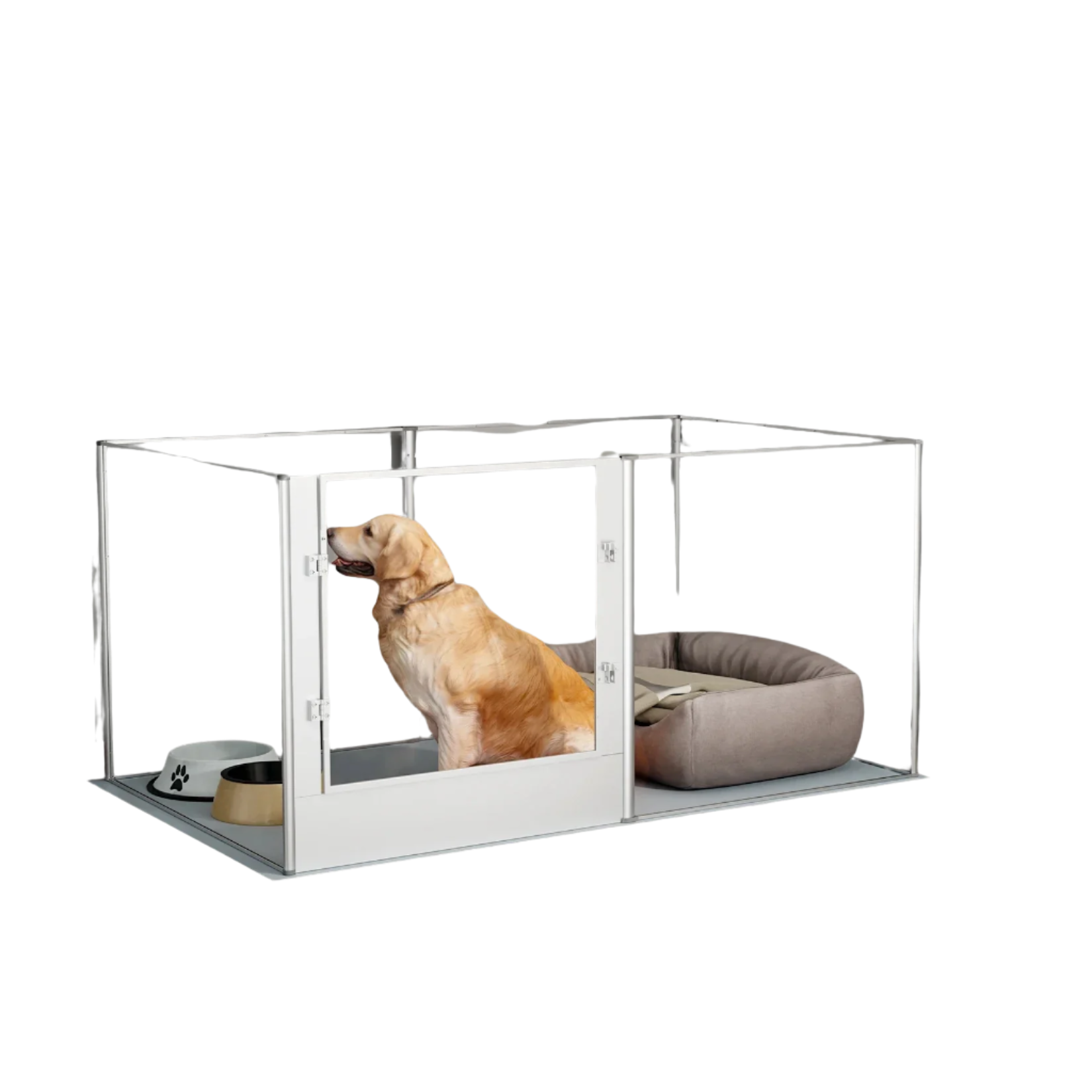 6-Panel Acrylic Dog Playpen with Waterproof Mat – Heavy Duty Indoor Fence