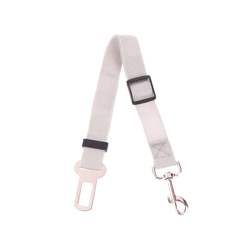 Grey adjustable dog car seat belt tether