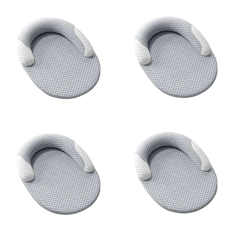 Grey round orthopaedic dog bed with textured fabric and raised cushioned bolster, shown from multiple angles