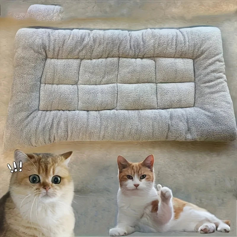 Large grey plush pet bed with raised cushioned sides suitable for cats and dogs