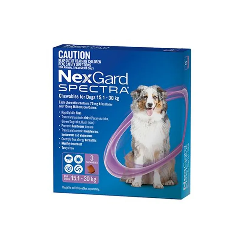 Nexgard Spectra For Dogs 15.1kg - 30kg (3 Chew Tablets)