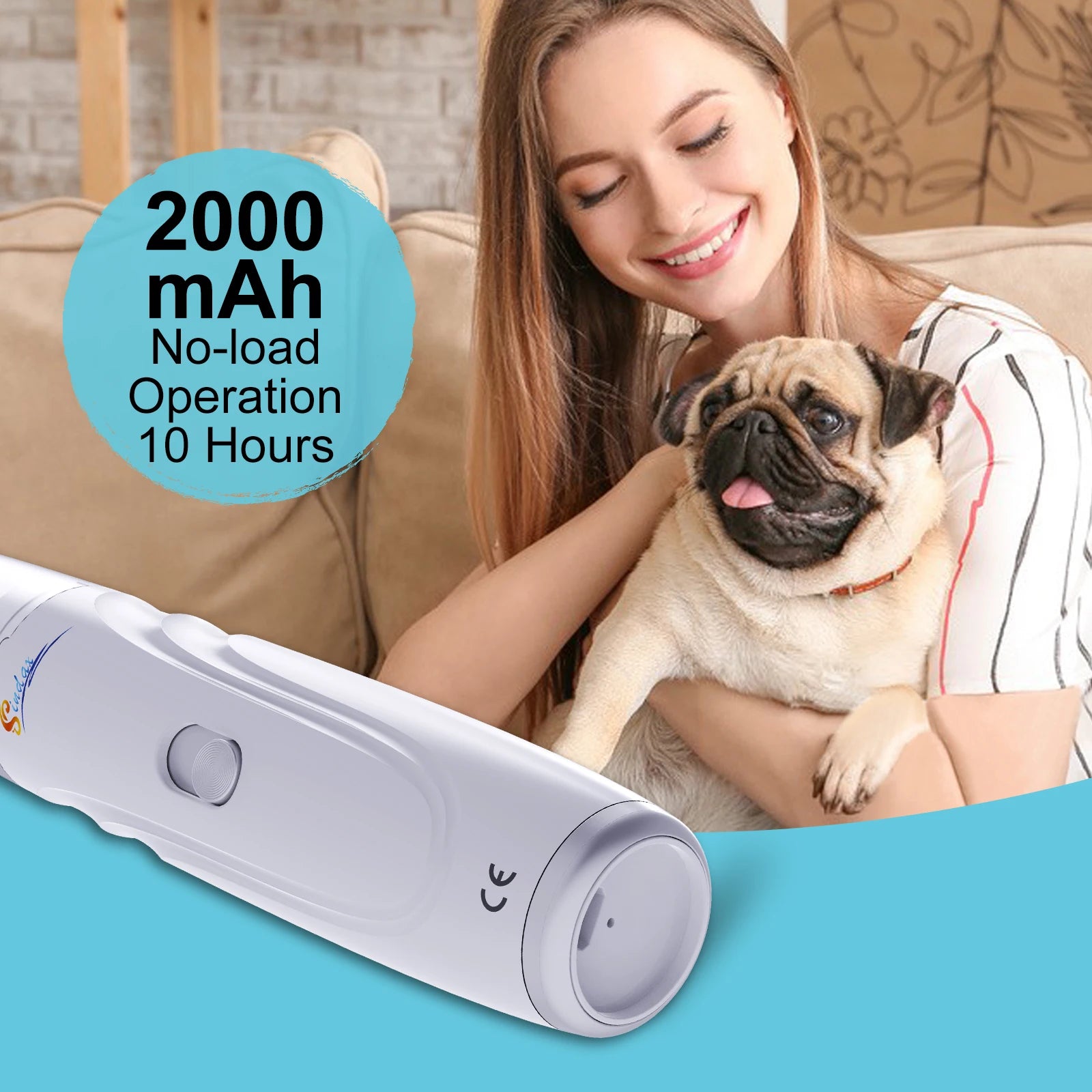Dog nail grinder resting in its charging dock