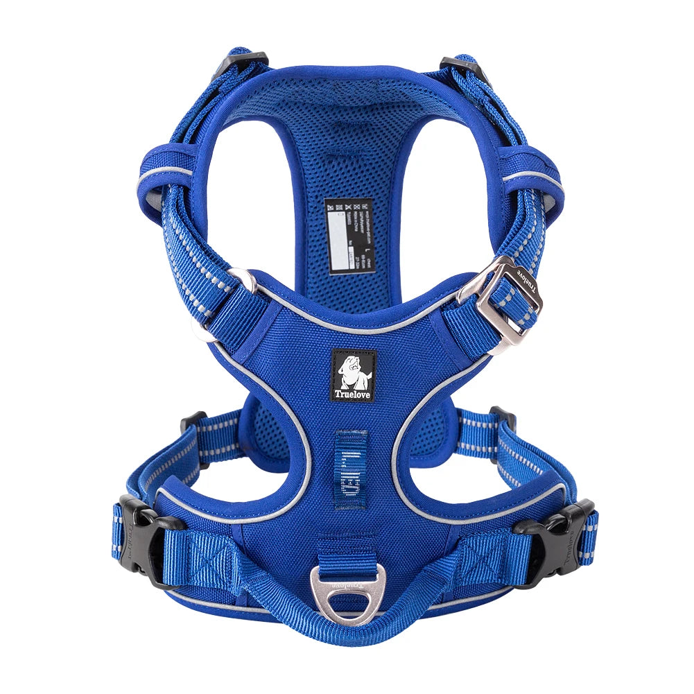 Patterned dog travel harness, front view