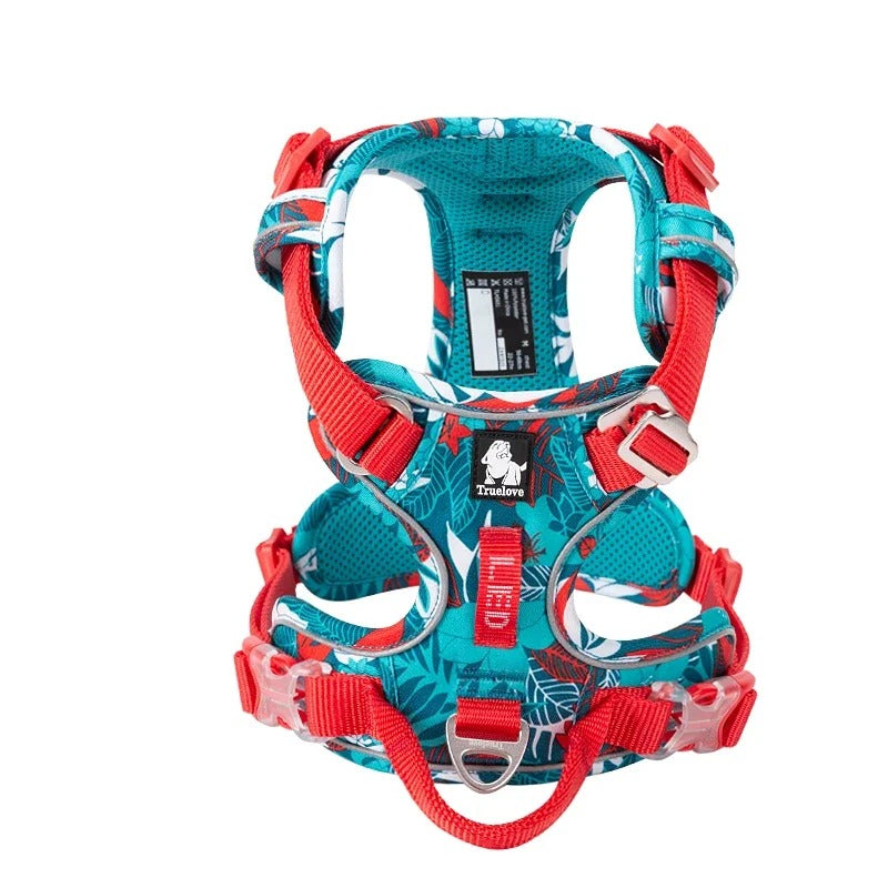 Reflective no pull dog harness, front view