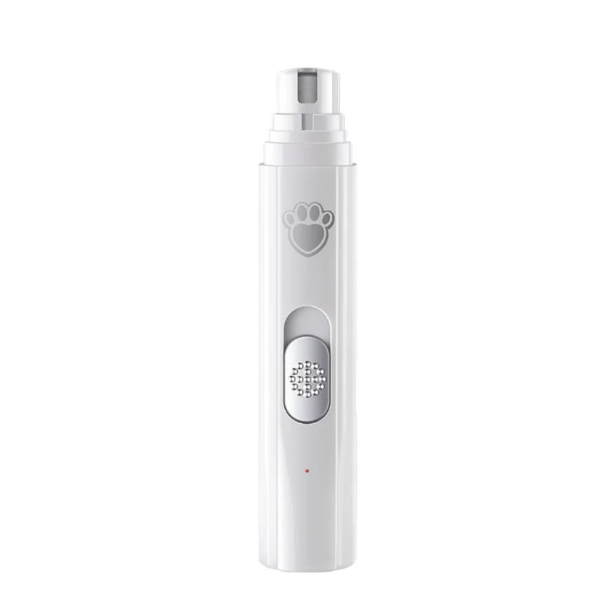 USB rechargeable pet nail grinder with built in grinding wheel, white