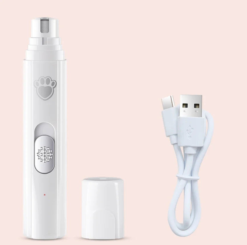 Slim USB nail grinder held in a pen grip
