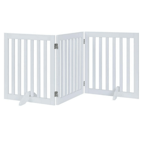 Three Panel Freestanding Dog Gate, White - RPBA Shop